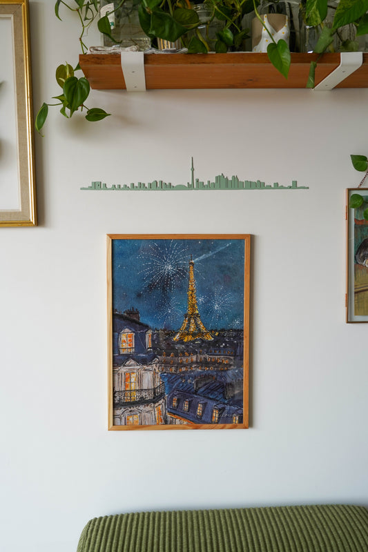JULY - Arielle in Paris A3 poster (Eiffel Tower, Fête Nationale)