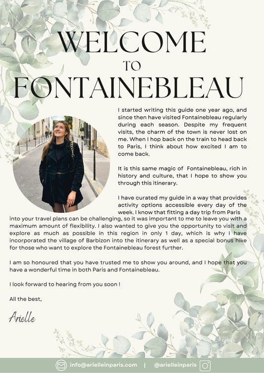 WELCOME TO FONTAINEBLEAU : DAY TRIP ITINERARY