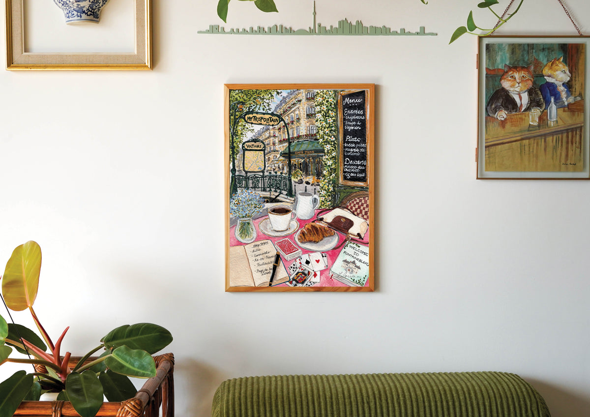 JUNE - Arielle in Paris A3 poster (Cafe in Paris)