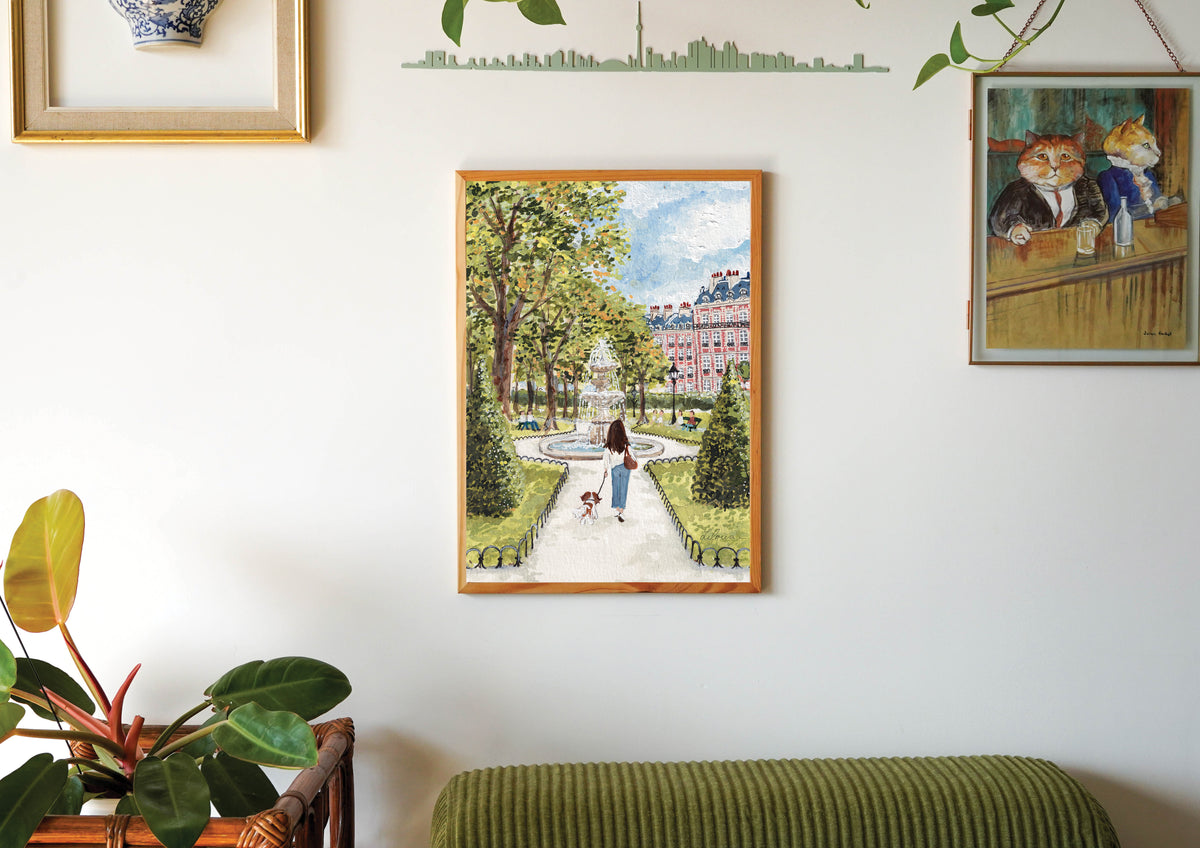SEPTEMBER - Arielle in Paris A3 poster (Stroll in the Place des Vosges)